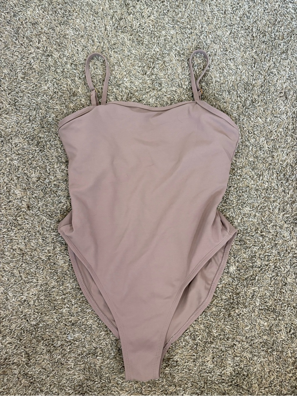 Wilo The Label Tan Brown Strappy One Piece Swimsuit Size Small